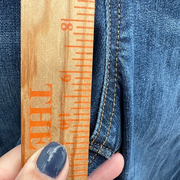 SPANX XL crop dipped stretch pull-on flare woman raw hem cute high-rise denim - Picture 9 of 11